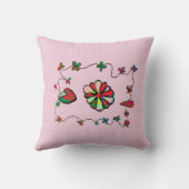 フォークレトロクアインアンドハッピーアート クッション (裏面)