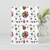 フォークレトロ質感とハッピーアート文房具カード 招待状 (スタンド正面)