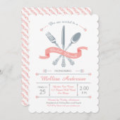 フォークレースのようナイフスプーンブライダルブランチ招待状 招待状 (正面/裏面)