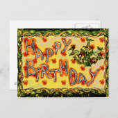 フォークロシアのアートハッピーバースデー ポストカード (正面/裏面)