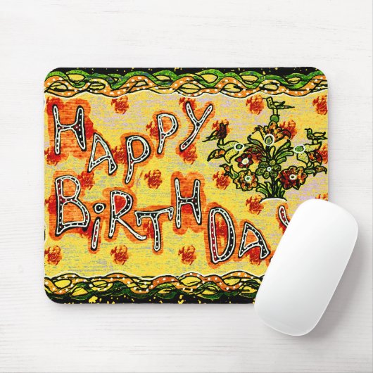 フォークロシアのアートハッピーバースデー マウスパッド (マウス)