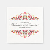 フォークロシアのアートホクロマエレガントな結婚式 スタンダードカクテルナプキン (正面)