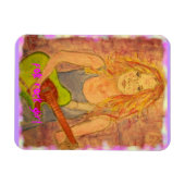 フォークロックガールアート マグネット (横)