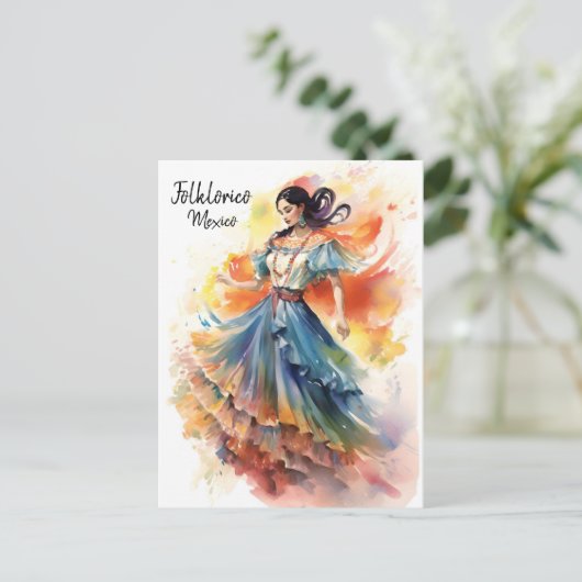 フォークロリコ・ダンスメキシコ葉書 – ダンスの世界 ポストカード (スタンド正面)