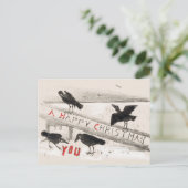 フォークロースヴィンテージアートプリントクリスマス ポストカード (スタンド正面)