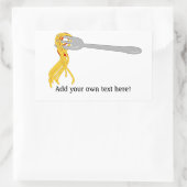 フォーク上のスパゲッティ:パスタ画像 長方形シール (バッグ)