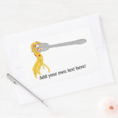 フォーク上のスパゲッティ:パスタ画像 長方形シール (封筒)