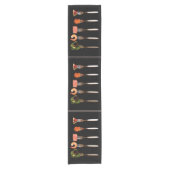 フォーク上のフード 黒 テーブルランナー (正面)