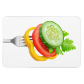 フォーク上の野菜 マグネット (横)