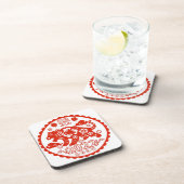 フォーク中国のアートペーパーカッティングタイガー コースター (右側)