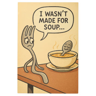 フォーク予測できなアップ – キッチンコメディウォールアート メタルプリント