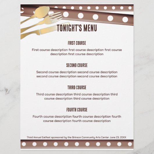 フォーク付きトマトスプーンナイフレシピインサート (正面)