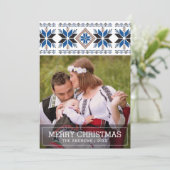 フォーク伝統的アートノルディッククリスマスフォト シーズンカード (スタンド正面)