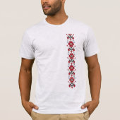 フォーク伝統的アート刺繍花柄 Tシャツ (正面)