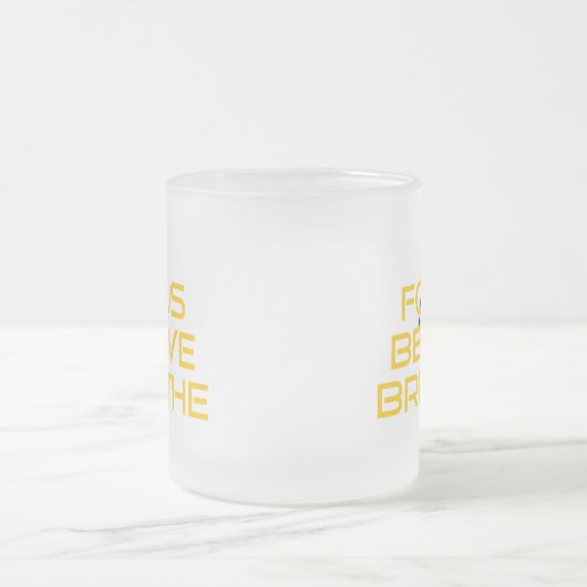 フォーク信じスリーイエロランニングーフィットネス フロストグラスマグカップ (中央)