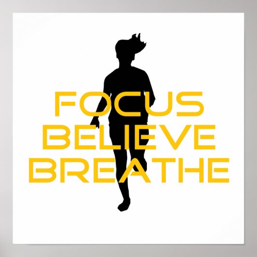 フォーク信じスリーイエロランニングーフィットネス ポスター (正面)