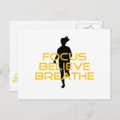 フォーク信じスリーイエロランニングーフィットネス ポストカード (正面/裏面)