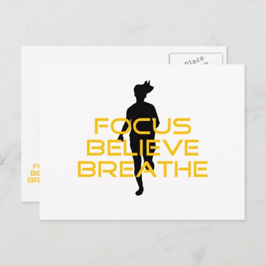 フォーク信じスリーイエロランニングーフィットネス ポストカード (正面/裏面)