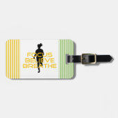 フォーク信じスリーイエロランニングーフィットネス ラゲッジタグ (正面横)