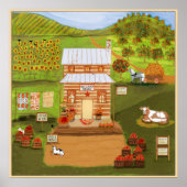 フォーク初期のアートオールドカントリーストアファーム動物 ポスター (正面)