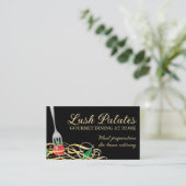 フォーク刺しトマトスパゲッティケータリングb、緑豊かなパ… 名刺 (スタンド正面)