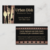 フォーク刺しトマトスプーンナイフダイニンケータリングブ… 名刺 (正面/裏面)