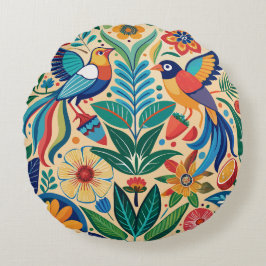 フォーク動植物 ラウンドクッション