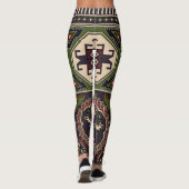 フォーク幾何学的：カラフル民族壁紙。 レギンス (裏面)