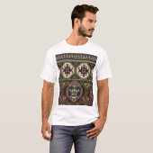 フォーク幾何学的:カラフル民族壁紙。 Tシャツ (正面フル)