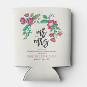 フォーク数々のアートカラーフローラ結婚ズ 缶クーラー (裏面)