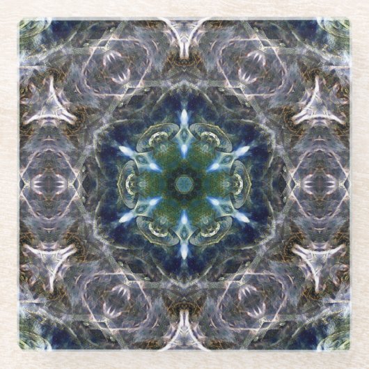 フォーク曼荼羅 ガラスコースター (正面)