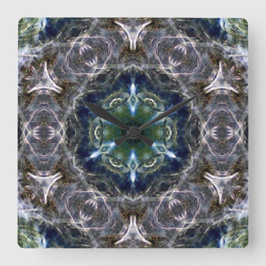 フォーク曼荼羅 スクエア壁時計 (正面)