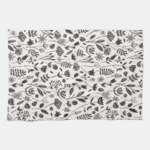 フォーク植物学プリント キッチンタオル (横)