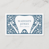 フォーク歯医者のロゴモダン名刺 名刺 (正面)