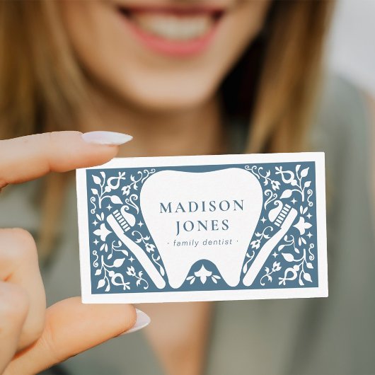 フォーク歯医者のロゴモダン名刺 名刺