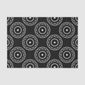 フォーク民族黒白の幾何学模様 薄葉紙 (正面)