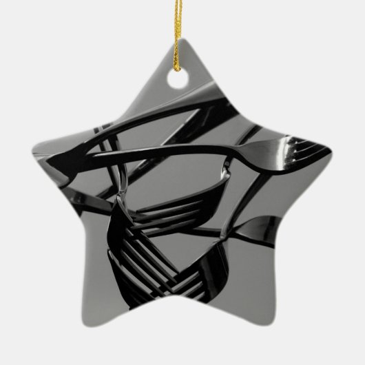 フォーク浮上 セラミックオーナメント (正面)