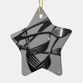 フォーク浮上 セラミックオーナメント (左)