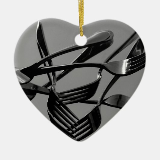 フォーク浮上 セラミックオーナメント (正面)