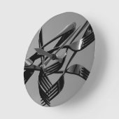 フォーク浮上 ラウンド壁時計 (傾斜)