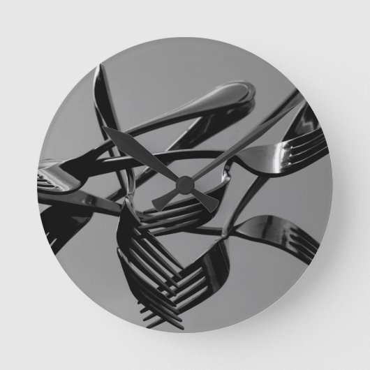 フォーク浮上 ラウンド壁時計 (正面)