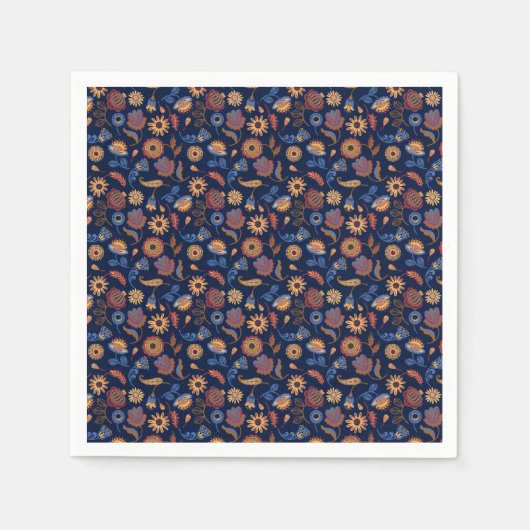 フォーク素朴フローラ スタンダードカクテルナプキン (正面)