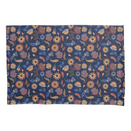 フォーク素朴フローラ 枕カバー (正面)