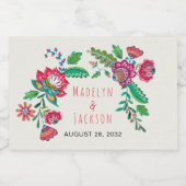 フォーク結婚花 スパークリングワインラベル (シングルラベル)