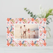 フォーク編集可能クリスマスフローラ植物写真 シーズンカード (スタンド正面)