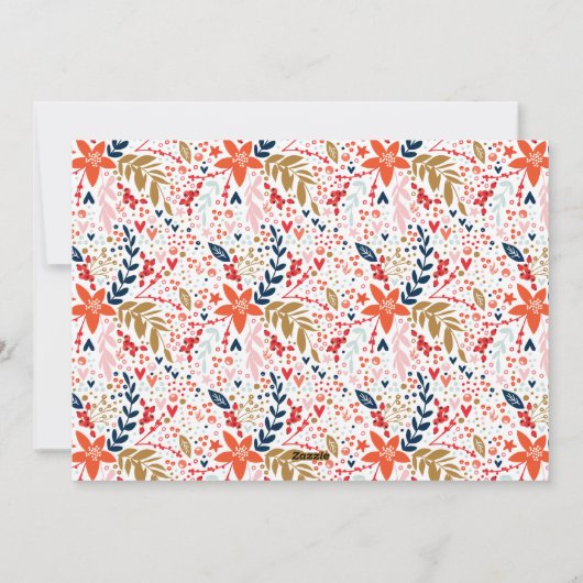 フォーク編集可能クリスマスフローラ植物写真 シーズンカード (裏面)