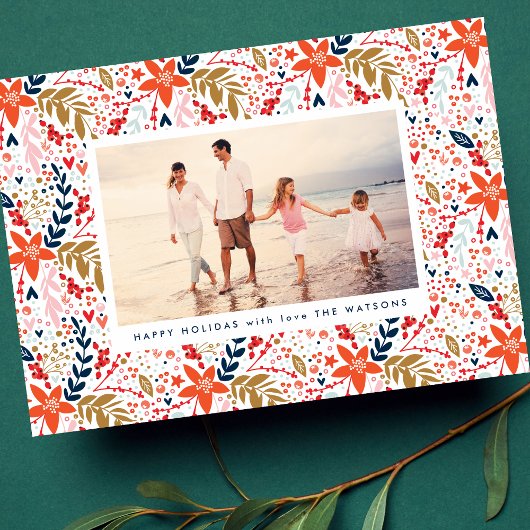 フォーク編集可能クリスマスフローラ植物写真 シーズンカード