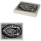 フォーク美術魚デザイン粘土用ゴム印 ラバースタンプ (押印)