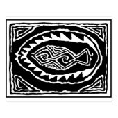 フォーク美術魚デザイン粘土用ゴム印 ラバースタンプ (インプリント)