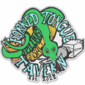 フォーク舌タバーンカスタムカットビニールステッカー シール (正面)